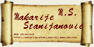 Makarije Stanijanović vizit kartica